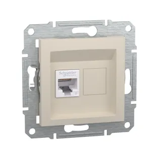 Schneider Electric EPH4770123, Asfora, Krem, Data İnternet Prizi, RJ45, CAT 6-UTP, Çerçevesiz