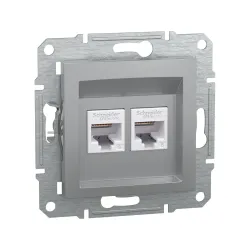 Schneider Electric EPH4800161, Asfora Plus, Alüminyum, Data İnternet Prizi, RJ45, CAT 6-UTP, İkili, Çerçevesiz
