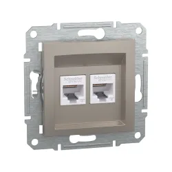 Schneider Electric EPH4800169, Asfora Plus, Bronz, Data İnternet Prizi, RJ45, CAT 6-UTP, İkili, Çerçevesiz