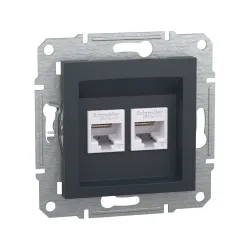 Schneider Electric EPH4800171, Asfora Plus, Antrasit, Data İnternet Prizi, RJ45, CAT 6-UTP, İkili, Çerçevesiz
