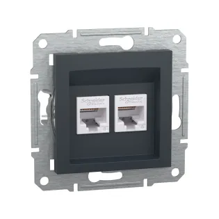 Schneider Electric EPH4800171, Asfora Plus, Antrasit, Data İnternet Prizi, RJ45, CAT 6-UTP, İkili, Çerçevesiz