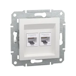 Schneider Electric EPH4870121, Asfora, Beyaz, Data İnternet Prizi, RJ45, CAT 6-UTP, İkili, Çerçevesiz