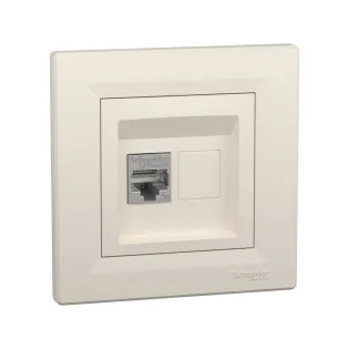 Schneider Electric EPH5000123, Asfora, Krem, Data İnternet Prizi, RJ45, CAT 5e-FTP, Çerçeveli