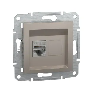 Schneider Electric EPH5000169, Asfora Plus, Bronz, Data İnternet Prizi, RJ45, CAT 5e-FTP, Çerçeveli