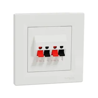 Schneider Electric EPH5700121, Asfora, Beyaz, Hoparlör Prizi, İkili, Çerçeveli