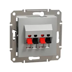 Schneider Electric EPH5700161, Asfora Plus, Alüminyum, Hoparlör Prizi, İkili, Çerçeveli