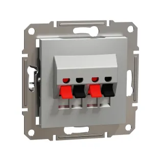 Schneider Electric EPH5700161, Asfora Plus, Alüminyum, Hoparlör Prizi, İkili, Çerçeveli