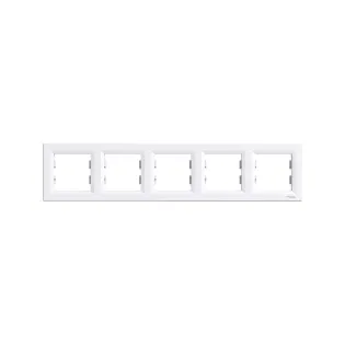 Schneider Electric EPH5800521, Asfora, Beyaz, Beşli Çerçeve, Yatay