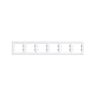 Schneider Electric EPH5800621, Asfora, Beyaz, Altılı Çerçeve, Yatay