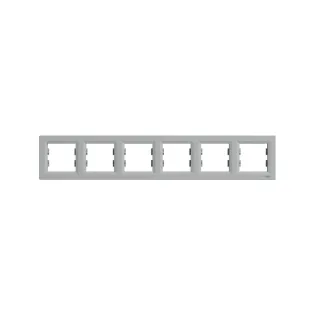 Schneider Electric EPH5800661, Asfora Plus, Alüminyum, Altılı Çerçeve, Yatay