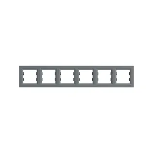 Schneider Electric EPH5800662, Asfora Plus, Çelik, Altılı Çerçeve, Yatay