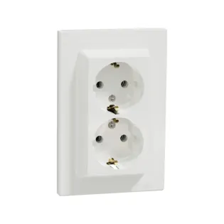 Schneider Electric EPH9900121, Asfora, Beyaz, Topraklı Priz, İkili, Çerçeveli
