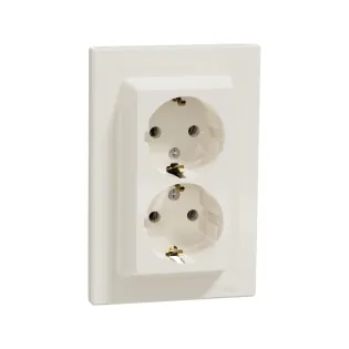 Schneider Electric EPH9900123, Asfora, Krem, Topraklı Priz, İkili, Çerçeveli