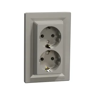 Schneider Electric EPH9900169, Asfora Plus, Bronz, Topraklı Priz, İkili, Çerçeveli