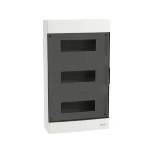 Schneider Electric EZ9EUG312, Easy 9, 36 Modül, 3 Sıralı, Şeffaf Kapaklı, Halojen Free, Sıvaüstü Sigorta Kutusu, 26x46x11cm