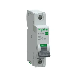 Schneider Electric EZ9F27120, Easy9 Pro, 20 Amper, 1 Kutuplu, B Tipi, Otomatik Sigorta, 6 kA, 1x20B