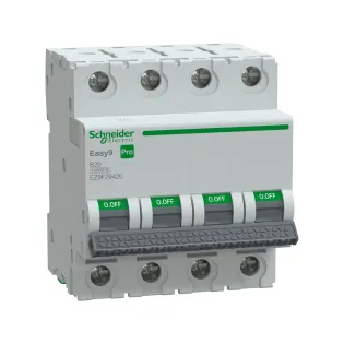 Schneider Electric EZ9F29420, Easy9 Pro, 20 Amper, 4 Kutuplu, B Tipi, Otomatik Sigorta, 10 kA, 4x20B