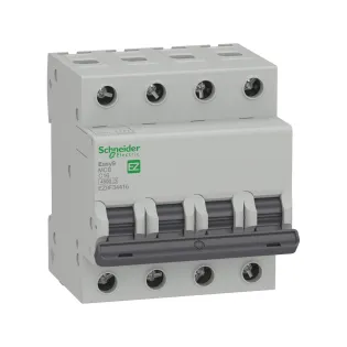 Schneider Electric EZ9F34416, Easy9, 16 Amper, 4 Kutuplu, C Tipi, Otomatik Sigorta, 4.5 kA, 4x16C