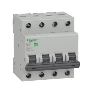 Schneider Electric EZ9F56410, Easy9, 10 Amper, 4 Kutuplu, C Tipi, Otomatik Sigorta, 6 kA, 4x10C