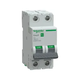 Schneider Electric EZ9F57202, Easy9 Pro, 2 Amper, 2 Kutuplu, C Tipi, Otomatik Sigorta, 6 kA, 2x2C