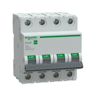 Schneider Electric EZ9F57420, Easy9 Pro, 20 Amper, 4 Kutuplu, C Tipi, Otomatik Sigorta, 6 kA, 4x20C