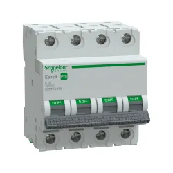 Schneider Electric EZ9F59416, Easy9 Pro, 16 Amper, 4 Kutuplu, C Tipi, Otomatik Sigorta, 10 kA, 4x16C