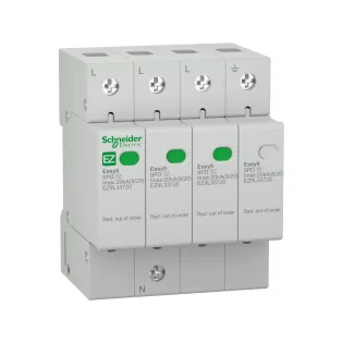 Schneider Electric EZ9L33720, Easy9, Kartuşlu Tip, AG Parafudr, 3 Kutup+Nötr, Tip 2, C Sınıfı, 20 kA