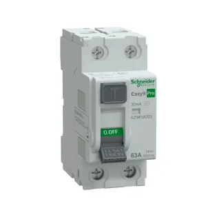 Schneider Electric EZ9R39263, Easy9 Pro, 63 Amper, 30mA, AC Tip, Kaçak Akım Koruma Rölesi, 2 Kutuplu (1 Faz+Nötr)
