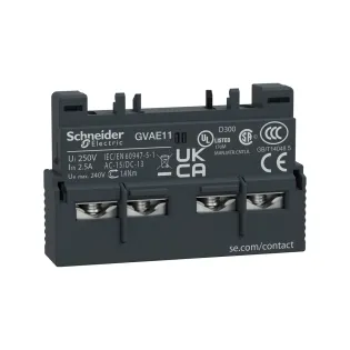 Schneider Electric GVAE11, TeSys Deca, GV2 ve GV3P Motor Koruma Şalterleri için Yardımcı Kontak Blok, 1NA+1NK