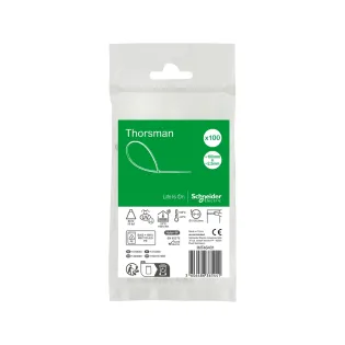 Schneider Electric IMT46401, Thorsman, 100x2.5mm, Şeffaf, Kablo Bağı, 100 Adet