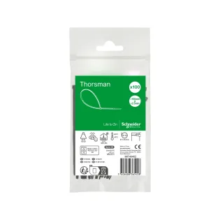 Schneider Electric IMT46402, Thorsman, 100x2.5mm, Siyah, Kablo Bağı, 100 Adet