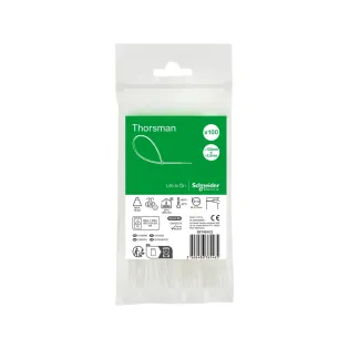 Schneider Electric IMT46403, Thorsman, 120x2.5mm, Şeffaf, Kablo Bağı, 100 Adet