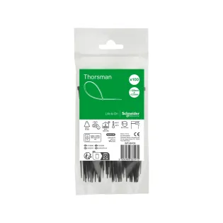 Schneider Electric IMT46404, Thorsman, 120x2.5mm, Siyah, Kablo Bağı, 100 Adet