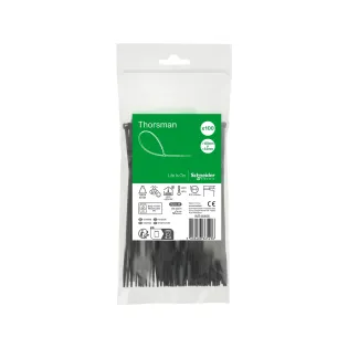 Schneider Electric IMT46406, Thorsman, 150x3.6mm, Siyah, Kablo Bağı, 100 Adet