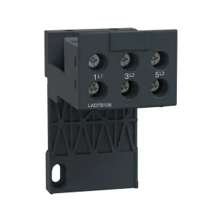 Schneider Electric LAD7B106, TeSys Deca, LRD01-D35 Termik Rölelerin Ray Montajı için Klemens Bloğu