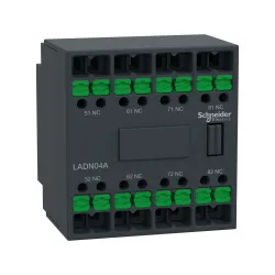 Schneider Electric LADN04A, TeSys Deca, Kontaktörler İçin Snap-in Bağlantılı Yardımcı Kontak Blok, 4NK
