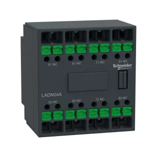 Schneider Electric LADN04A, TeSys Deca, Kontaktörler İçin Snap-in Bağlantılı Yardımcı Kontak Blok, 4NK