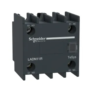 Schneider Electric LADN11R, TeSys Deca, Kontatörler İçin Toza Karşı Dayanıklı Toza Karşı Dayanıklı Yardımcı Kontak Blok, 1NA+1NK