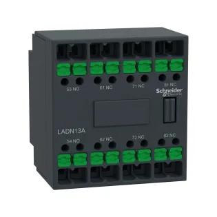 Schneider Electric LADN13A, TeSys Deca, Kontaktörler İçin Snap-in Bağlantılı Yardımcı Kontak Blok, 1NA+3NK