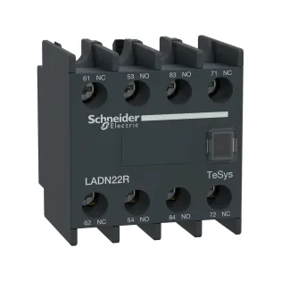 Schneider Electric LADN22R, TeSys Deca, Kontatörler İçin Toza Karşı Dayanıklı Yardımcı Kontak Blok, 2NA+2NK