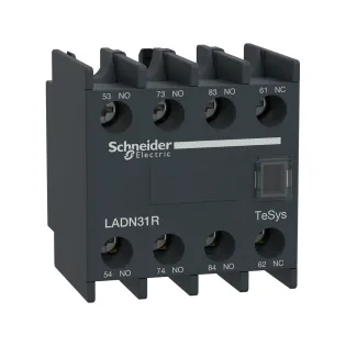 Schneider Electric LADN31R, TeSys Deca, Kontatörler İçin Toza Karşı Dayanıklı Yardımcı Kontak Blok, 3NA+1NK