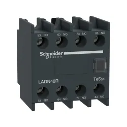 Schneider Electric LADN40R, TeSys Deca, Kontatörler İçin Toza Karşı Dayanıklı Yardımcı Kontak Blok, 4NA
