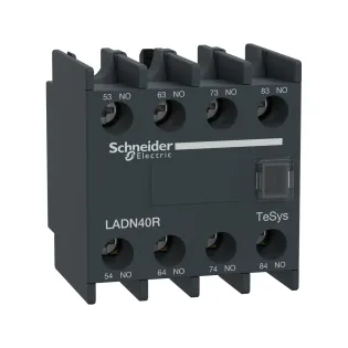 Schneider Electric LADN40R, TeSys Deca, Kontatörler İçin Toza Karşı Dayanıklı Yardımcı Kontak Blok, 4NA