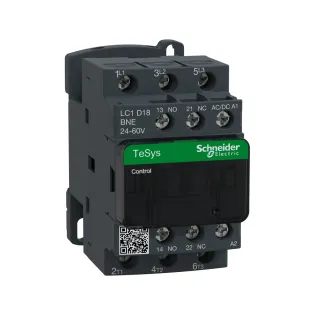 Schneider Electric LC1D18BNE, TeSys Deca, 18 Amper, 7,5 kW, 3 Kutuplu, Kontaktör, 24-60 Volt AC/DC, 1NA+1NK