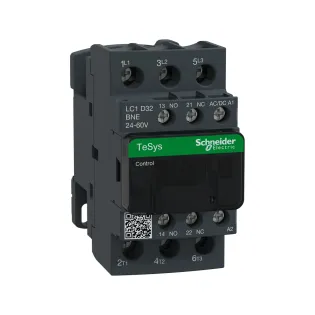 Schneider Electric LC1D32BNE, TeSys Deca, 32 Amper, 15 kW, 3 Kutuplu, Kontaktör, 24-60 Volt AC/DC, 1NA+1NK