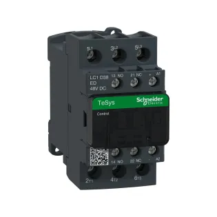 Schneider Electric LC1D38ED, TeSys Deca, 38 Amper, 18.5 kW, 3 Kutuplu, Kontaktör, 48 Volt DC, 1NA+1NK