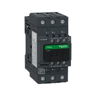 Schneider Electric LC1D65ABD, TeSys Deca, 65 Amper, 30 kW, 3 Kutuplu, Kontaktör, 24 Volt DC, 1NA+1NK