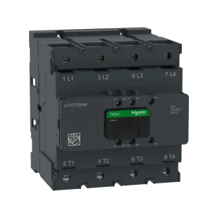 Schneider Electric LC1DT200A6KUE, TeSys Deca, 200 Amper, 4 Kutuplu, Kontaktör, 100-250 Volt AC/DC, 1NA+1NK
