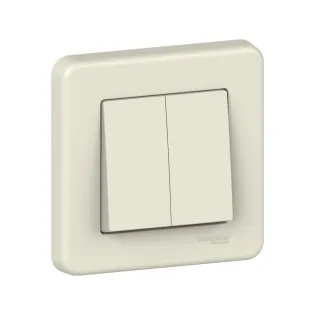 Schneider Electric LNA0600323, Leona, Krem, İkili Vavien Anahtar, Çerçeveli
