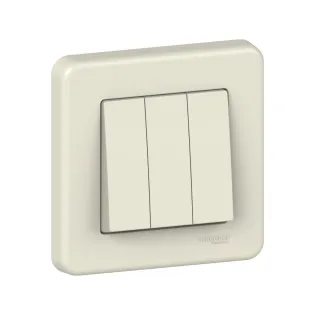 Schneider Electric LNA2100323, Leona, Krem, Üçlü Anahtar, Çerçeveli